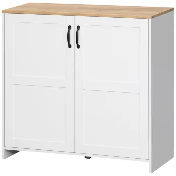 HOMCOM Dulap mobilier bufet bucatarie cu 2 usi si 2 rafturi reglabile 90 x 39,5 x 88 cm | Aosom Romania 5352 imagine