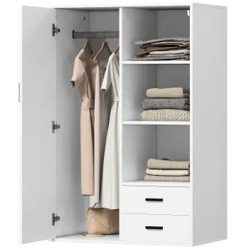 HOMCOM Dulap Modern Alb Sertare | Aosom Romania 2105 imagine