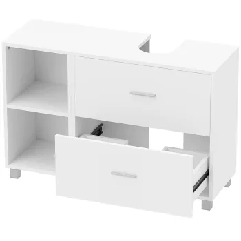 HOMCOM Dulap Modern pentru Chiuveta, pentru Lavoare cu sau fara Picior, Alb | Aosom Romania 23ec imagine