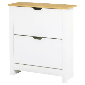 HOMCOM Dulap Modern pentru Pantofi, Capacitate 12 Perechi Max, cu 2 Rafturi Reglabile si Detasabile, 72x26x80 cm, Alb | Aosom Romania ac25 imagine
