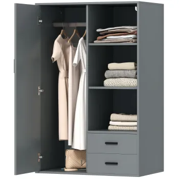 HOMCOM Dulap Modern Reglabil Gri-Inchis | Aosom Romania fde8 imagine