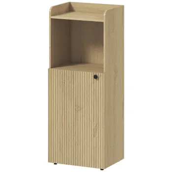 HOMCOM Dulap pentru baie de nisa cu dulap, raft deschis, raft reglabil, dulap pentru baie, 40 x 31 x 104 cm, stejar galben | Aosom Romania 842e imagine