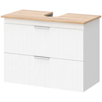 HOMCOM Dulap pentru baie, dulap de 80 cm cu doua sertare mari pentru chiuvete cu sau fara piedestal, Alb | Aosom Romania 6547 imagine