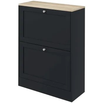 HOMCOM Dulap pentru pantofi 12 perechi, Mobilier de intrare cu 2 sertare rabatabile si polite reglabile, 60 x 23,5 x 80cm, Negru | Aosom Romania 5483 imagine
