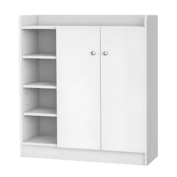 HOMCOM Dulap pentru pantofi Comoda pentru pantofi Raft, 4 rafturi. 1 dulap, 83 cm x 30 cm x 90 cm, Alb | Aosom Romania 8464 imagine
