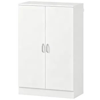 HOMCOM Dulap pentru pantofi cu 2 usi, 6 rafturi reglabile, balamale soft-close pentru 21 de perechi, lemn natural | Aosom Romania 9a9c imagine
