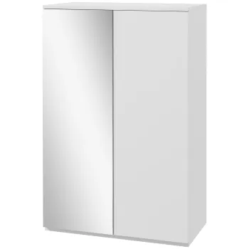 HOMCOM Dulap pentru pantofi cu oglinda pentru 18 perechi, 5 rafturi reglabile, pentru hol 60x32x95 cm Alb | Aosom Romania 4b4b imagine