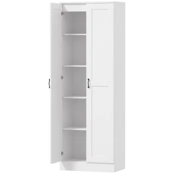 HOMCOM Dulap pentru provizii 175 cm cu spatiu de depozitare, dulap de bucatarie cu usi soft-close si rafturi reglabile, Alb | Aosom Romania 86ca imagine