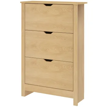 HOMCOM Dulap Slim pentru 18 Pantofi, 3 Sertare cu 2 Rafturi Reglabile Alb | Aosom Romania cfeb imagine