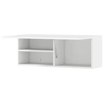 HOMCOM Dulap Suspendat pentru Baie cu Usa Rabatabila si Rafturi, 80x25x30 cm, Alb | Aosom Romania e08c imagine