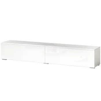 HOMCOM Dulap TV Suspendat 180 cm pentru TV pana la 75 Inch, Dulap Modern pentru Living cu Usi cu Deschidere prin Apasare si Orificii pentru Cabluri, Consola Multimedia Montata pe Perete, Alb Lucios | Aosom Romania 5946 imagine