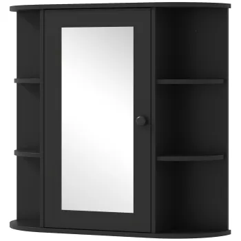 Homcom Dulapior Baie cu Oglinda - Lemn Alb 66x17x63 cm | Aosom Romania c357 imagine