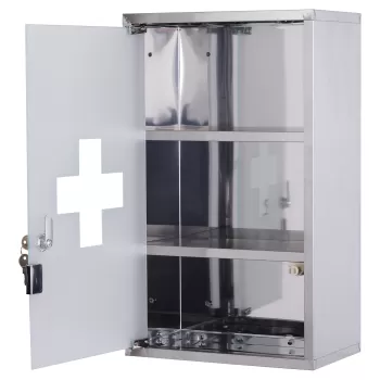 HomCom dulapior medicamente din inox, 50x30x18cm, argintiu | Aosom Ro c903 imagine