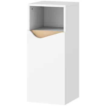HOMCOM Dulapior pentru Baie Ingust cu Usa Amortizata si Raft Deschis, Mobilier Compact cu Rafturi Reglabile, pentru Bucatarie, Sufragerie sau Baie, 30x30x71,5 cm, Alb si Lemn Natur | Aosom Romania 3027 imagine
