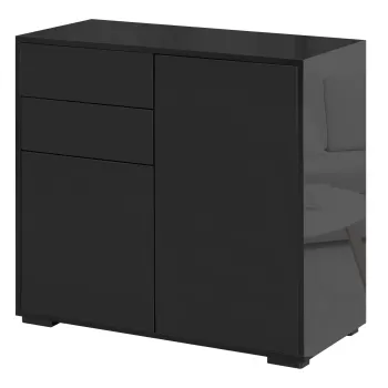 HOMCOM Mobilier multiuz cu 2 sertare si 2 dulapuri, deschidere cu presiune, 79x36x74cm 8eb4 imagine