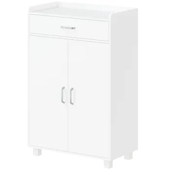 HOMCOM Pantofar cu 1 Sertar si 5 Rafturi Dulap pentru Pantofi Modern Rafturi Reglabile 6 Perechi 62,5x35x95 cm Alb | Aosom Romania eab8 imagine