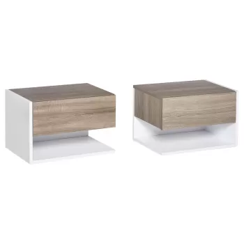 HomCom Set 2 noptiere suspendate, dulap pentru dormitor, dulap de depozitare, comoda mica | AOSOM RO 2103 imagine
