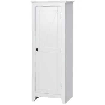 HOMCOM Sifonier de Depozitare bufet bucatarie mobilier de depozitare pentru Baie Economisire Spatiu Stil Clasic cu 3 rafturi reglabile- Inaltime 120 cm in Lemn Alb | Aosom Romania bfda imagine