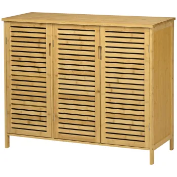 HOMCOM Suport pentru Incaltaminte, Dulap Mobil cu 8 Rafturi, Comoda pentru Incaltaminte, 100x35x80 cm, Lemn Natural | Aosom Romania e9a3 imagine