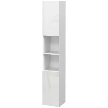 kleankin Coloana de baie, 2 dulapuri cu rafturi reglabile + 2 nise, 30 x 30 x 181,5 cm alb | Aosom Romania 9f36 imagine
