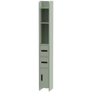 kleankin Coloana pentru baie, dulap inalt cu rafturi si compartimente - 15 x 17 x 120 cm, verde deschis | Aosom Romania b223 imagine