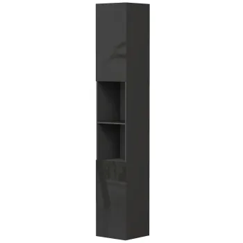 kleankin Corp coloana pentru baie 2 dulapuri cu polite reglabile + 2 nise 30 x 30 x 181,5 cm negru | Aosom Romania a0cf imagine