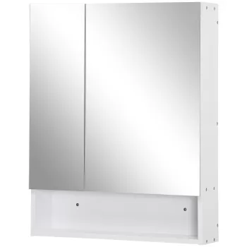 Kleankin Dulap cu oglinda dreptunghiulara din MDF si Sticla, 60x15x75cm, Alb 7cb6 imagine