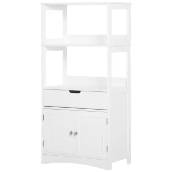kleankin Dulap multifunctional cu rafturi, MDF, 60x30x122.5 cm, Alb 0d68 imagine