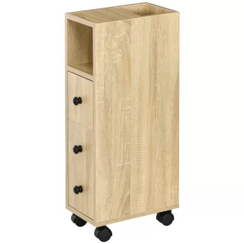 Kleankin dulapior pentru baie, 18x30x68.5 cm, lemn | AOSOM RO ff62 imagine