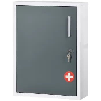 kleankin Dulapior pentru medicamente montat pe perete, cutie de urgenta pe 3 nivele pentru baie, bucatarie | AOSOM RO 1eb8 imagine