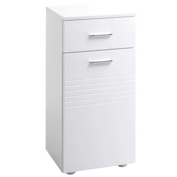 Kleankin Mobilier Baie cu Sertar si Dulapior 1 Usa, Dulapior Multifunctional din Lemn, 35x30x77,5 cm, Alb 8f72 imagine
