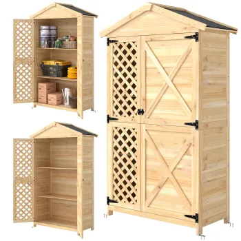 Outsunny Dulap de Exterior: Casuta de Gradina cu Usa Ventilata si Kit Anti-Rasturnare. | Aosom Romania 3431 imagine