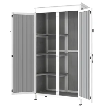 Outsunny Dulap de Exterior Porta Unelte cu 3 Rafturi Detasabile | Aosom Romania e197 imagine