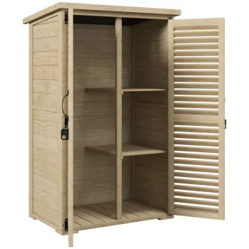 Outsunny Magazie de Gradina din Lemn, Dulap de Depozitare c824 imagine