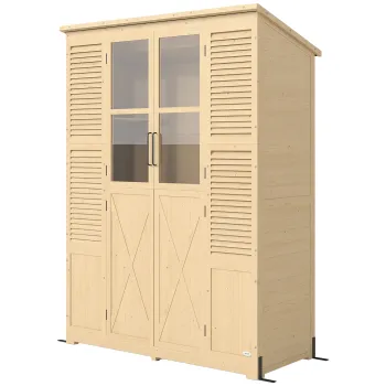 Outsunny magazie debara spatiu depozitare unelte dulap exterior | Aosom Romania cac4 imagine