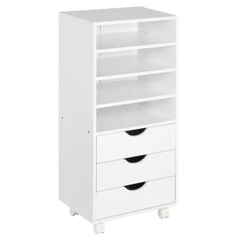Vinsetto Dulap cu sertare pentru Birou din Lemn alb 40 x 30 x 83cm | AOSOM.it d2a6 imagine