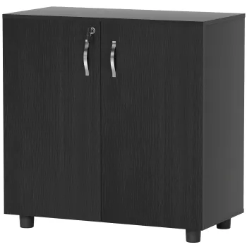 Vinsetto Dulap pentru Documente, cu Incuietoare, 2 Usi si Raft Interior, 80x40x80 cm, Negru | Aosom Romania 127d imagine