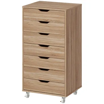 Vinsetto Dulapior de birou pe roti corp de depozitare pentru birou cu 7 sertare organizator pentru documente, format A4 sau Letter | Aosom Romania 3d19 imagine
