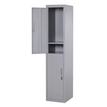 Vinsetto Dulapior Haine din Otel 4 Rafturi 2 Usi cu Inchidere de Siguranta, Gri, 38x46x180cm 2eec imagine