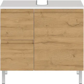 Dulap alb sub chiuveta cu aspect de stejar 60x56 cm Torrance - Germania dd80 imagine