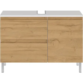 Dulap alb sub chiuveta cu aspect de stejar 80x56 cm Torrance - Germania 3ef4 imagine