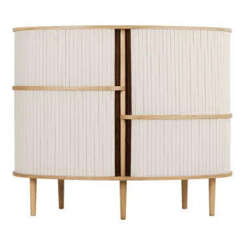 Dulap bej-in culoare naturala cu aspect de lemn de stejar cu usa glisanta 120x100x50 cm Audacious - UMAGE 5cfa imagine