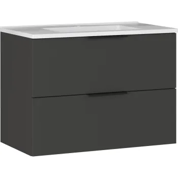 Dulap cu chiuveta gri antracit suspendat cu aspect mat 81x61 cm Crandon - Germania fe99 imagine