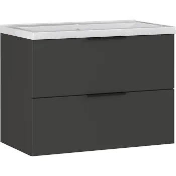 Dulap cu chiuveta gri antracit suspendat cu aspect mat 81x65 cm Crandon - Germania 98ce imagine