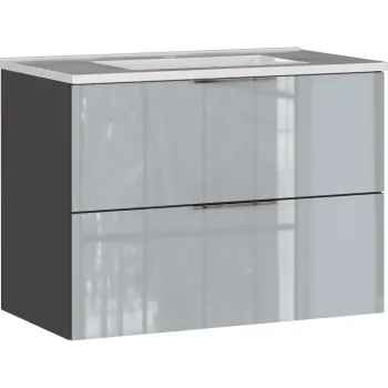 Dulap cu chiuveta gri suspendat cu aspect lucios 81x61 cm Vasio - Germania 5d02 imagine