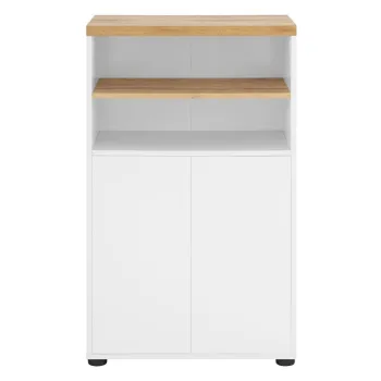 Dulap de baie alb inalt cu aspect de lemn de stejar 60x102 cm Thessa - Storaa 443a imagine