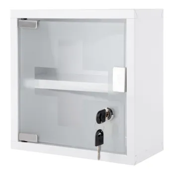 Dulap de baie alb suspendat din metal 12x25 cm - PT LIVING 5b0c imagine