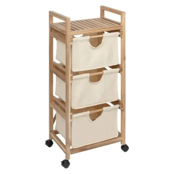 Dulap de baie bej/in culoare naturala jos din lemn de acacia 44x96 cm Acina - Wenko f2f2 imagine