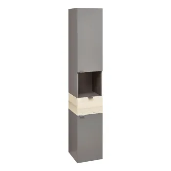 Dulap de baie gri/in culoare naturala cu aspect de lemn de pin 170x30 cm Quickset 394 - Pelipal 716e imagine