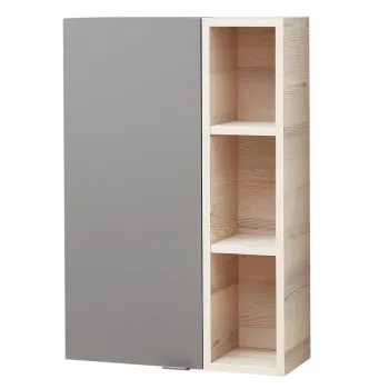 Dulap de baie gri/in culoare naturala suspendat cu aspect de lemn de pin 70x45 cm Quickset 394 - Pelipal ca12 imagine